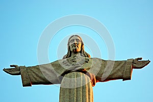 Jesus Christ statue in Almada. photo