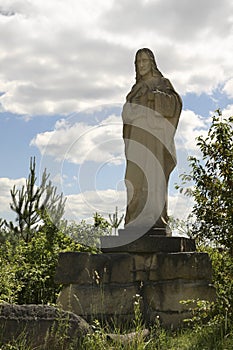 Jesus Christ statue in quarry. Jozefow. Poland photo