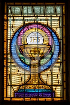 Jesus Christ Symbol in Stained Glass