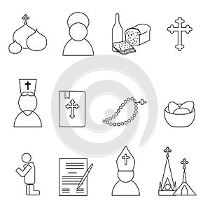 Jesus Christ,Vector icons set