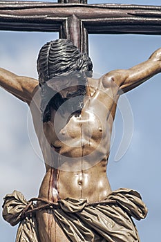 Jesus on the cross, brotherhood of the students, Holy Week in Seville