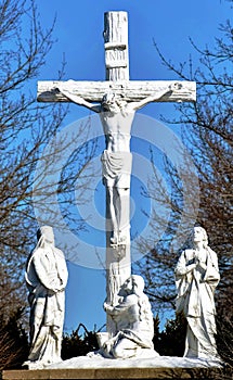 Jesus on the Cross, Crucifix, People Worshipping