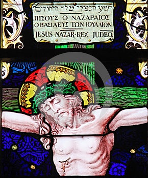 Jesus on the Cross - Stained Glass