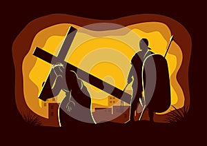 Jesus and Cross vector illustration