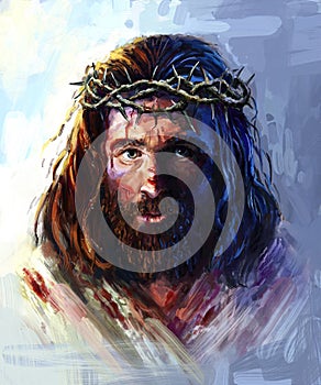 Jesus in the crown of thorns photo