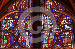 Jesus Crucifixion Stained Glass Sainte Chapelle Paris France