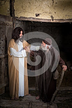 Jesus curing the crippled man