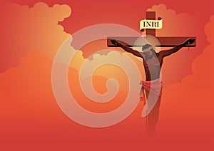 Jesus Dies On The Cross Vector Illustration