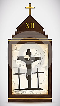 Jesus Dies on the Cross, Vector Illustration
