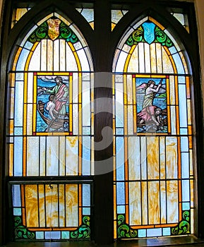 Jesus and Disciples Fishing - Stained Glass Windows