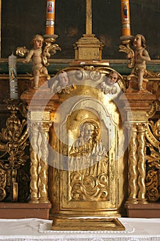 Jesus, the door of the tabernacle on the altar in the chapel of the castle in Klenovnik, Croatia