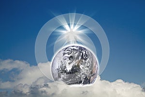 Jesus with earth(Earth Elements of this image furnished by NASA)