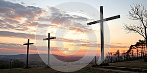 Jesus Easter Cross at sunset
