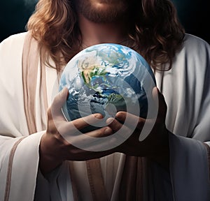 Jesus Embraces Earth, Offering Eternal Salvation
