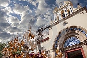 Jesus expiring on the cross, holy week in Seville, Brotherhood of El Puppy