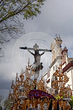 Jesus expiring on the cross, holy week in Seville, Brotherhood of El Puppy