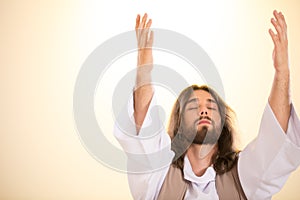 Jesus with eyes closed