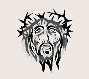 Jesus Face Art vector