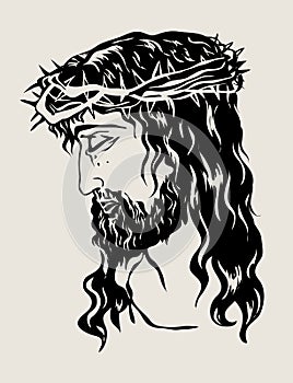 Jesus Face, art vector design