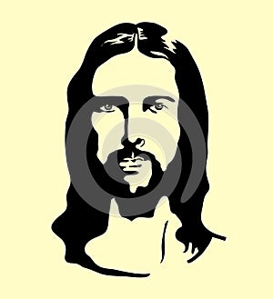 Jesus Face Silhouette, art vector design