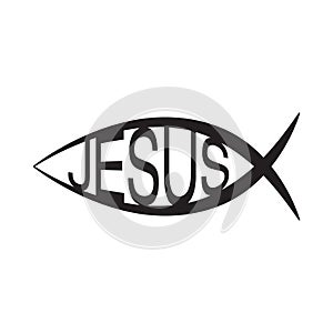 Jesus Fish, Christian Ichthys Fish symbol icon