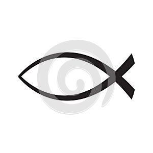 Jesus Fish icon, Christian Ichthys Fish symbol