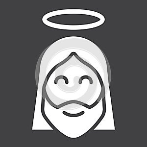 Jesus glyph icon, easter and holiday, christ sign