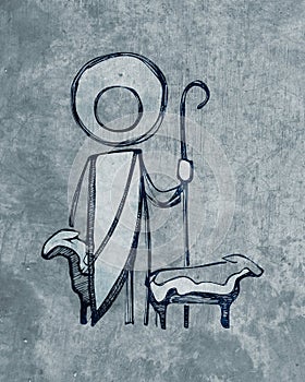 Jesus Good Shepherd illustration