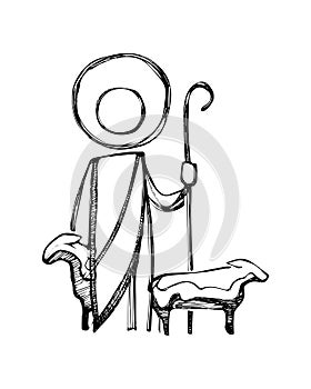 Jesus Good Shepherd illustration