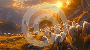 Jesus The Good Shepherd, Jesus and lambs.