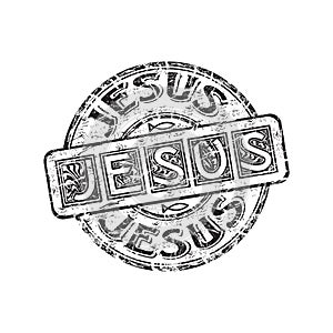 Jesus grunge rubber stamp