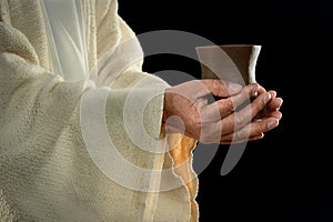 Jesus Hands Holding Cup