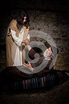 Jesus healing the crippled man