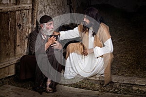 Jesus healing the lame old man