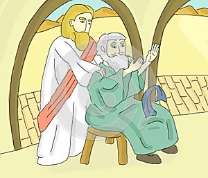 Jesus Heals A Blind Man Miracle Illustration