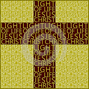 Jesus Light of Life Light of the World Cross in gold and red