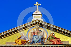 Jesus Mosaic Facade Papal Basilica Paul Beyond Walls Rome Italy