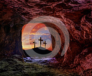 Jesus resurrection sepulcher grave cross
