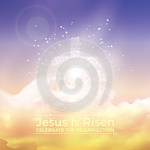 Jesus is risen, Easter illustration with transparency and gradient mesh.