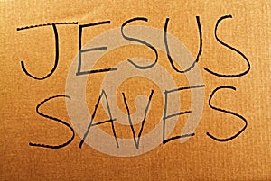 Jesus Saves Cardboard Sign