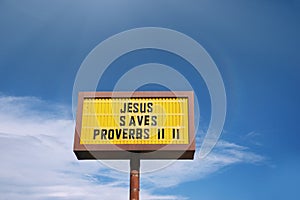 Jesus Saves Proverb road street sign