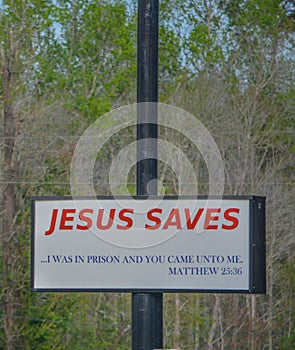 Jesus Saves Sign, He is the Lord and Savior of the World, Georgia