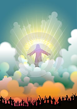 Jesus second coming illustration background