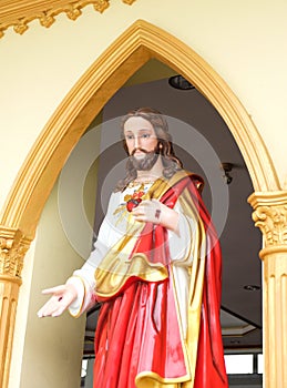Jesus Statue at Nativity of Our Lady Cathedral in Samut Songkhram