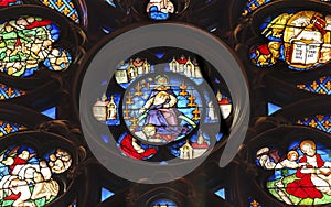 Jesus Sword Rose Window Stained Glass Sainte Chapelle Paris France