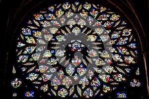 Jesus Sword Rose Window Stained Glass Sainte Chapelle Paris France