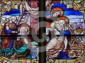 Jesus taken from the Cross - Stained Glass - Good Friday