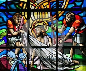 Jesus on the Via Dolorosa - Stained Glass