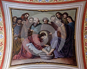 Jesus washes the feet of Peter