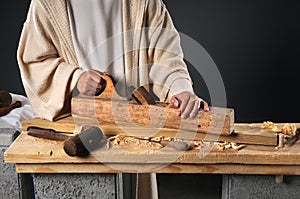 Jesus With Wood Plane